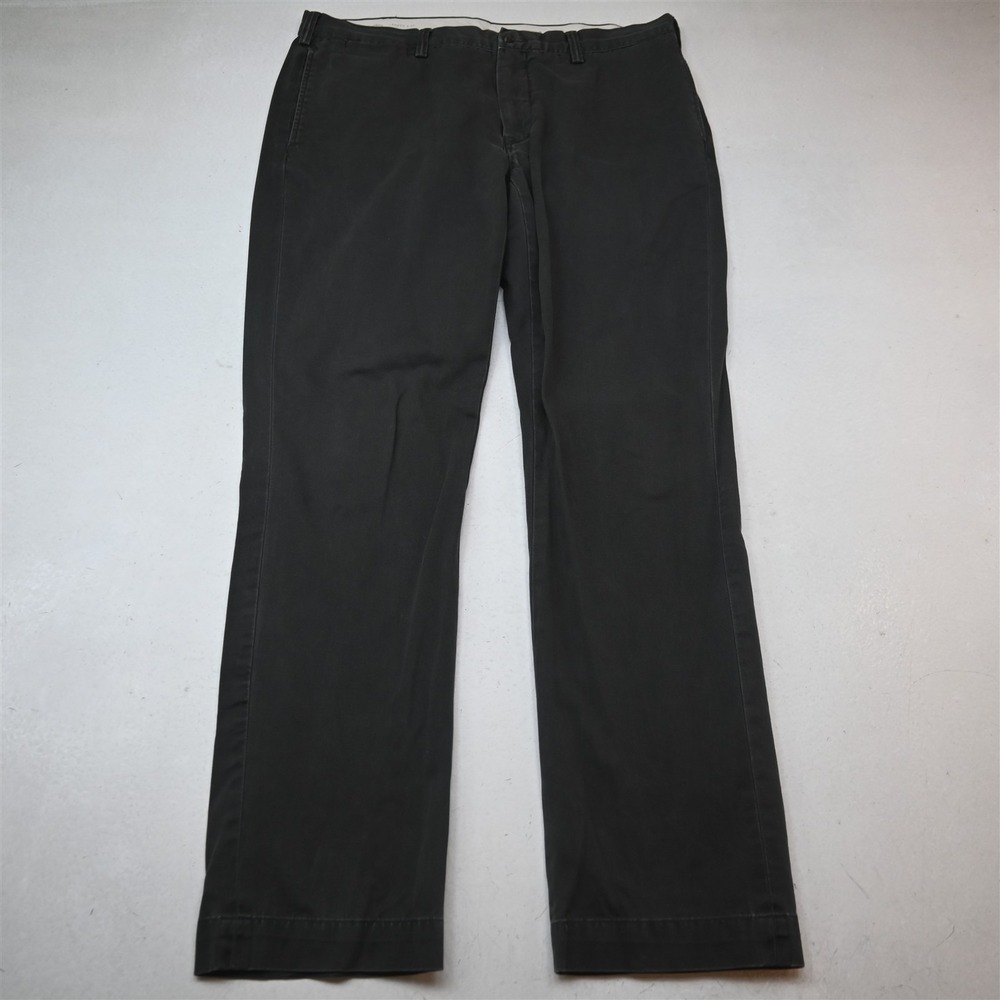 Polo Ralph Lauren 36x34 Gray 100% Cotton Flat Front Straight Bedford Chino Pants